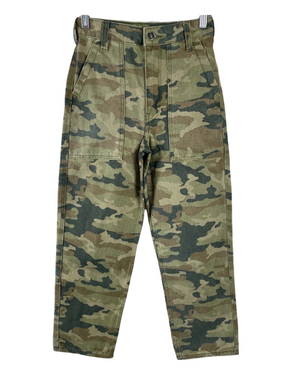 Free People We the free wide leg Remi Camo Military Style Cargo Olive Green